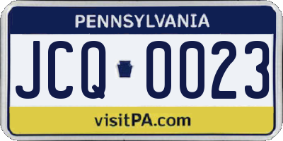 PA license plate JCQ0023
