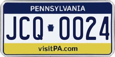 PA license plate JCQ0024