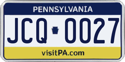 PA license plate JCQ0027