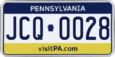 PA license plate JCQ0028