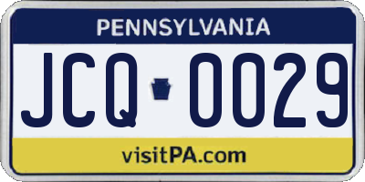 PA license plate JCQ0029