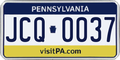 PA license plate JCQ0037