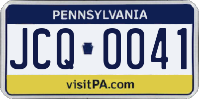 PA license plate JCQ0041