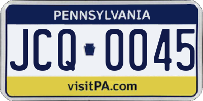PA license plate JCQ0045