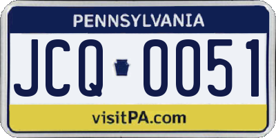 PA license plate JCQ0051