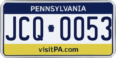 PA license plate JCQ0053
