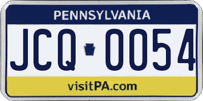 PA license plate JCQ0054