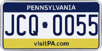 PA license plate JCQ0055