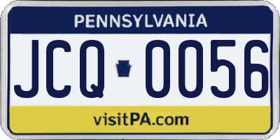 PA license plate JCQ0056