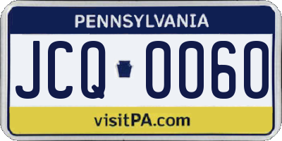 PA license plate JCQ0060