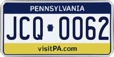 PA license plate JCQ0062