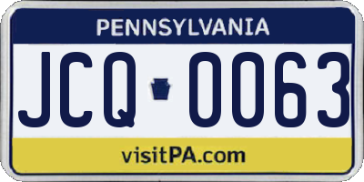 PA license plate JCQ0063