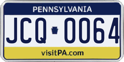 PA license plate JCQ0064