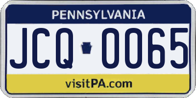 PA license plate JCQ0065