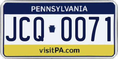 PA license plate JCQ0071
