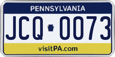 PA license plate JCQ0073