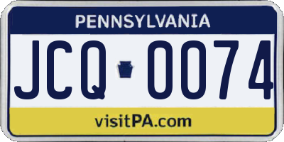 PA license plate JCQ0074