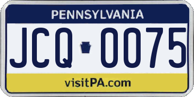 PA license plate JCQ0075
