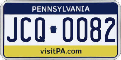 PA license plate JCQ0082