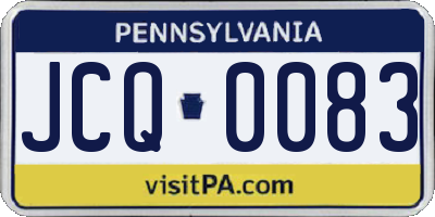 PA license plate JCQ0083