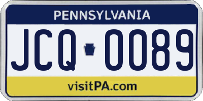 PA license plate JCQ0089