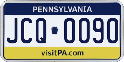 PA license plate JCQ0090