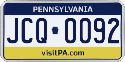 PA license plate JCQ0092