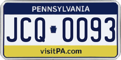 PA license plate JCQ0093