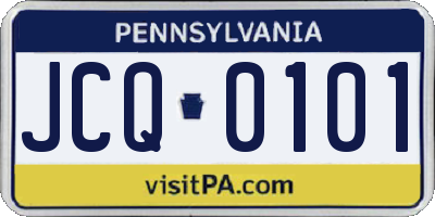 PA license plate JCQ0101