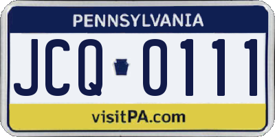 PA license plate JCQ0111