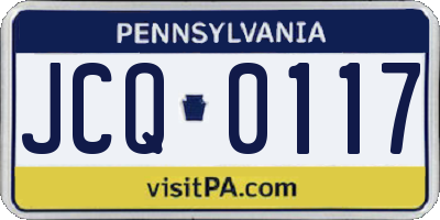 PA license plate JCQ0117