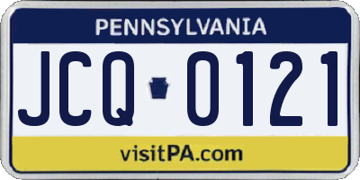 PA license plate JCQ0121