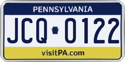 PA license plate JCQ0122
