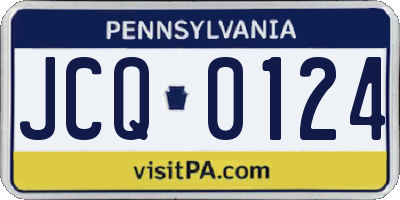 PA license plate JCQ0124