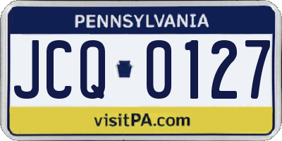 PA license plate JCQ0127