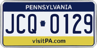PA license plate JCQ0129