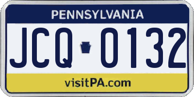 PA license plate JCQ0132