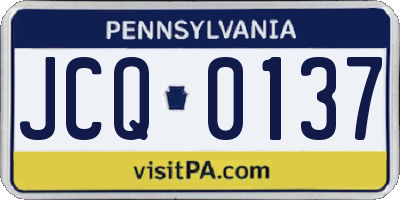 PA license plate JCQ0137