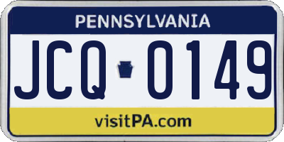 PA license plate JCQ0149