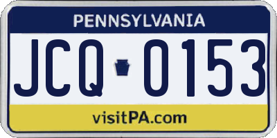 PA license plate JCQ0153