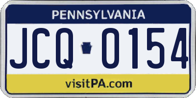 PA license plate JCQ0154
