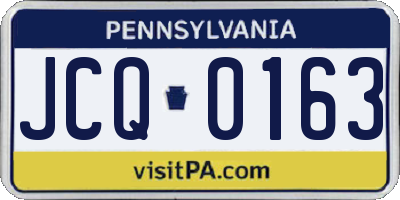 PA license plate JCQ0163