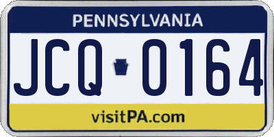 PA license plate JCQ0164