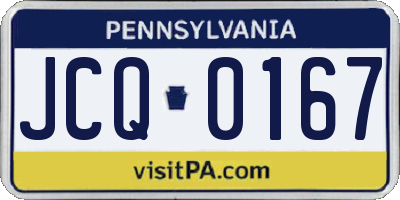 PA license plate JCQ0167