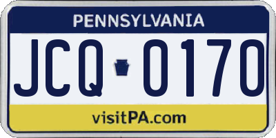 PA license plate JCQ0170