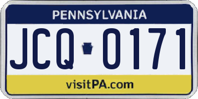 PA license plate JCQ0171