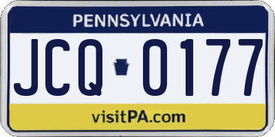 PA license plate JCQ0177