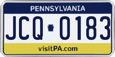 PA license plate JCQ0183