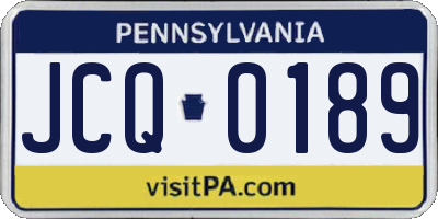 PA license plate JCQ0189