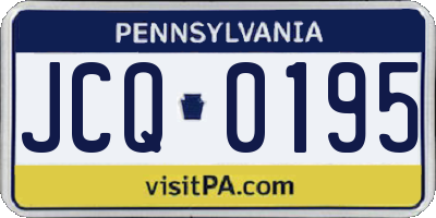 PA license plate JCQ0195